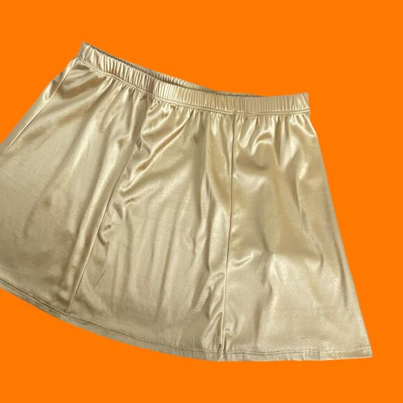 90's vintage gold high waisted mini skirt XL *deadstock* ~runs small~ - Picture 2 of 9